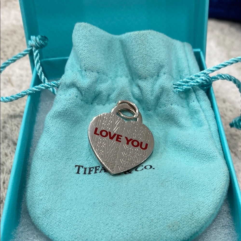 Tiffany & Co. Silver Heart Charm with Red Detail - Picture 2 of 3